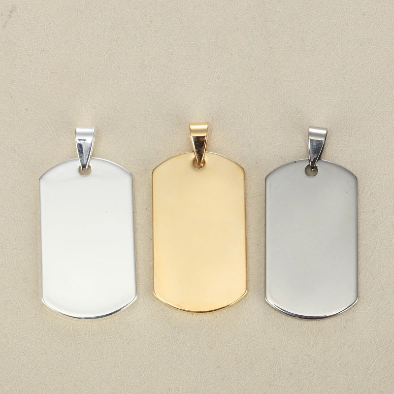 Rectangle Stainless Steel Tags Charms with Custom Engraving