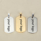 Rectangle Stainless Steel Tags Charms with Custom Engraving