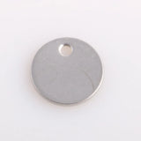Custom Engraved Round Tag Stainless Steel Charm Pendant 12mm