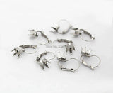 Stainless Steel Clip Hook Earrings with 6 Prongs Pins