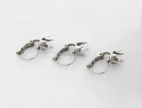Stainless Steel Clip Hook Earrings with 6 Prongs Pins