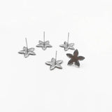 Stainless Steel Stud Earrings Bases 12.5mm Flower Bezel Tray