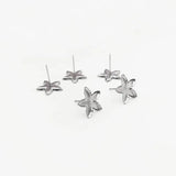 Stainless Steel Stud Earrings Bases 12.5mm Flower Bezel Tray