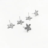 Stainless Steel Stud Earrings Bases 12.5mm Flower Bezel Tray