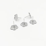 Stainless Steel Stud Earrings Bases 12mm Flower Bezel Tray for Resin Cabochons