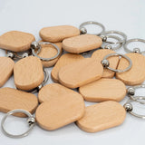 Wooden Key Tag Key DIY Wood Keychains Engraving Blanks 20 Pack