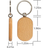 Wooden Key Tag Key DIY Wood Keychains Engraving Blanks 20 Pack