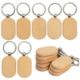 Wooden Key Tag Key DIY Wood Keychains Engraving Blanks 20 Pack