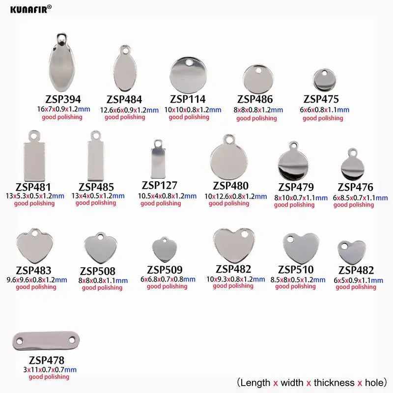 Polishing Stainless Steel Labels Jewelry Parts Accessories