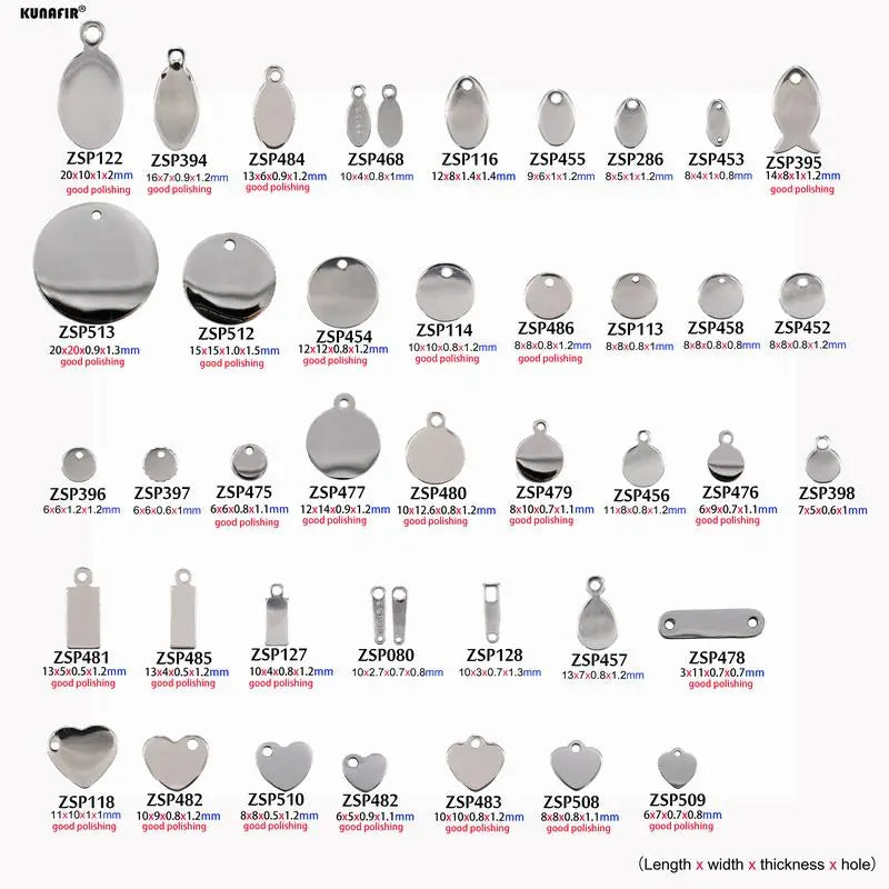 Polishing Stainless Steel Labels Jewelry Parts Accessories