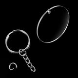 Clear Acrylic Keychain Set Circle Keychains Round Discs DIY Blank Chain
