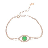 Lucky Rainbow Hamsa Evil Eyes 925 Silver Bracelet For Women