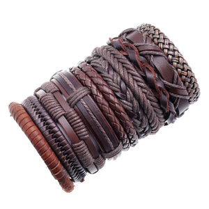 Blessing Cross Trust In God Leather Bracelets Set