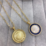 Virgin Guadalupe Pendant Necklace Zircon Natural Shell Jewelry
