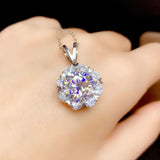 925 Silver Chocker Necklace Lab Diamond Pendant for Women