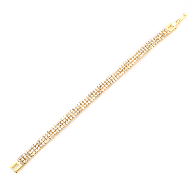 Zirconia Chain Bracelet, Crystal Bangles, Stainless Steel Charm Jewelry