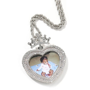 Personalized CZ Heart Pendant Necklace
