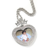 Personalized CZ Heart Pendant Necklace