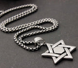 Stainless Steel Star of David Pendant Necklace