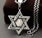 Stainless Steel Star of David Pendant Necklace