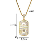 Pave Prong Setting Brass Pendant Hip Hop Jewelry CN312