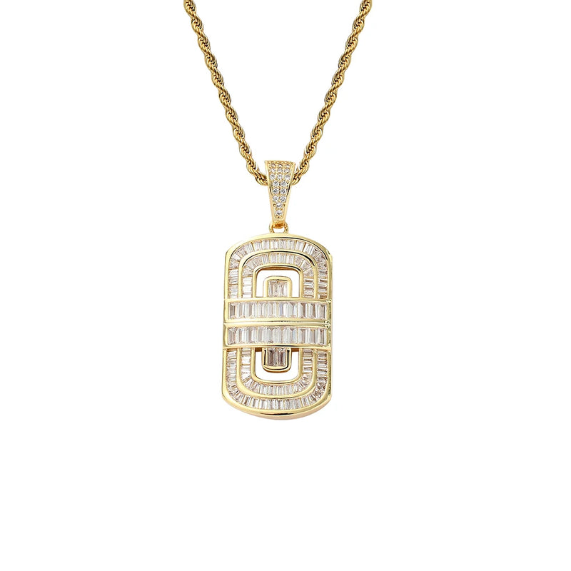 Pave Prong Setting Brass Pendant Hip Hop Jewelry CN312