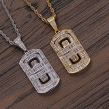Pave Prong Setting Brass Pendant Hip Hop Jewelry CN312