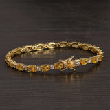 Brass Yellow Zircon Tennis Bracelet Women Jewelry