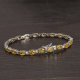 Brass Yellow Zircon Tennis Bracelet Women Jewelry