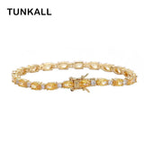 Brass Yellow Zircon Tennis Bracelet Women Jewelry