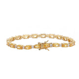 Brass Yellow Zircon Tennis Bracelet Women Jewelry