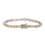 Brass Yellow Zircon Tennis Bracelet Women Jewelry