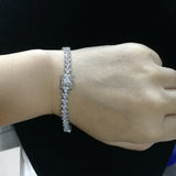 CZ Women Bracelet Flower Shape Tennis Bracelet Jewelry Gift