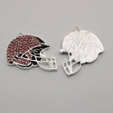 Colorful Rhinestone Football Helmet Charm Pendant