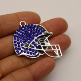 Colorful Rhinestone Football Helmet Charm Pendant