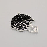 Colorful Rhinestone Football Helmet Charm Pendant