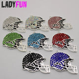 Colorful Rhinestone Football Helmet Charm Pendant