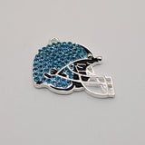 Colorful Rhinestone Football Helmet Charm Pendant