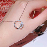 CZ Circle Pendant Necklace Modern Jewelry
