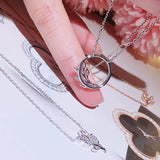 CZ Circle Pendant Necklace Modern Jewelry