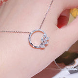 CZ Circle Pendant Necklace Modern Jewelry