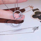 CZ Circle Pendant Necklace Modern Jewelry