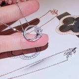 CZ Circle Pendant Necklace Modern Jewelry