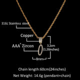 Zircon Pendant Necklace Men Hip Hop Jewelry