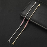 Pink CZ Oval Tennis Bracelet for Women, Party Gift