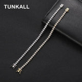 Brass CZ Flower 5MM Tennis Chain Bracelet - Gift BB122