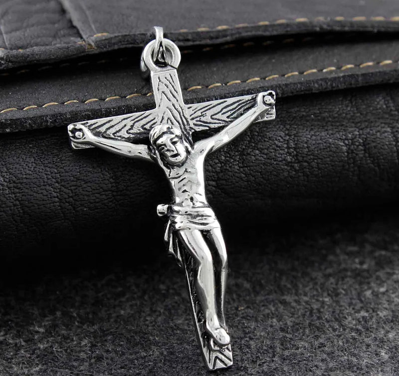 Bling Jesus Cross Biker Pendant