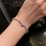 Zircon Diamond Chain Bracelet 18k Silver Jewelry