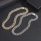 Crystal Cuban Link Chain Choker Necklace Hip Hop Rapper Rhinestones Jewelry