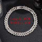 Crystal Cuban Link Chain Choker Necklace Hip Hop Rapper Rhinestones Jewelry
